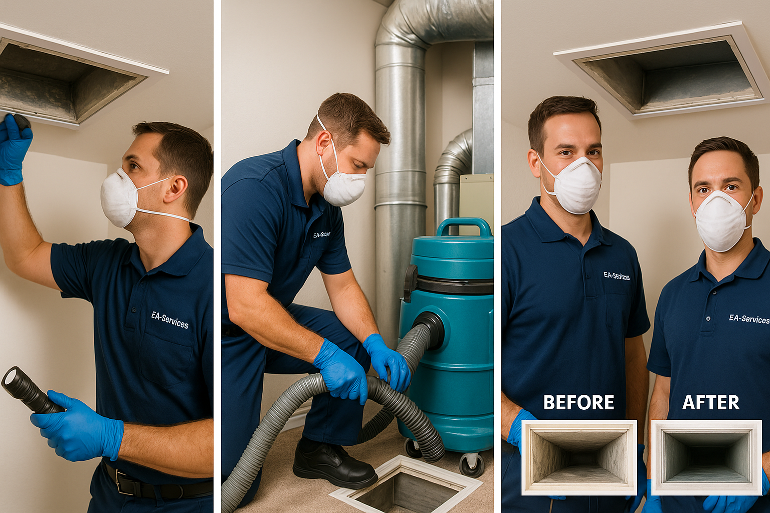 Professional air duct cleaning process in Waddell